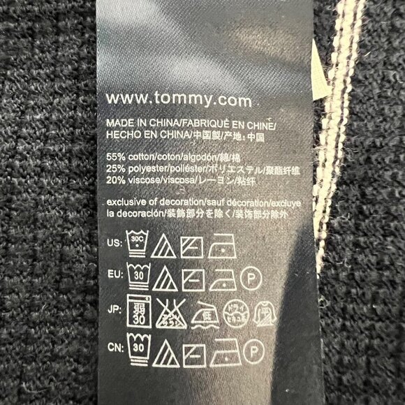 Tommy Hilfiger Womens Open Front Knit Sleeveless Cardigan Navy/White Size S/P - Picture 8 of 8